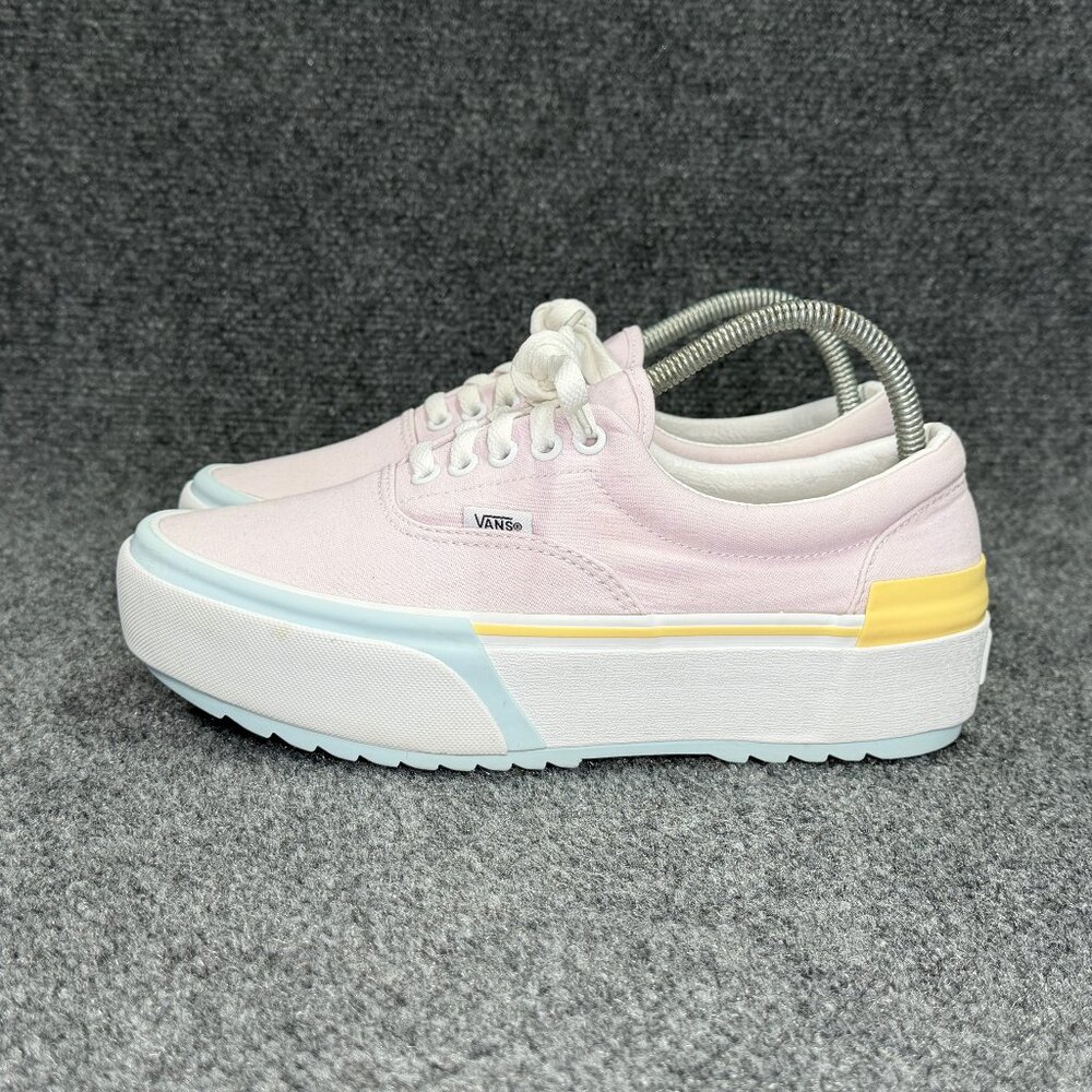 Vans Era Stacked Paltform‎ Sneakers Women's 9.5 Pink Blue Yellow Low Lace Retro - Picture 5 of 12